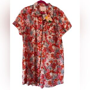 ban.do Secret Garden Short Sleeve Leisure Dress Floral Hidden Messages Dress